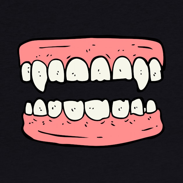Zombie Pink and white Teeth Halloween Costume Horror Funny Cartoon Illustration by CONCEPTDVS